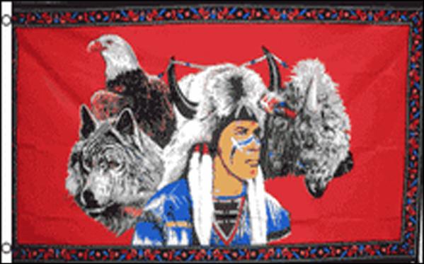 First Nation/eagle/wolf/buffalo 36"x 60"