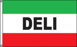Message "DELI"  3' X 5' Nylon  (Green/White/Red)