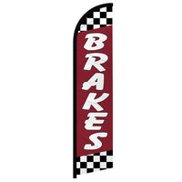 Feather Flags - Auto & Vehicle - Auto Brakes - White/Red - 11.5'x2.5'