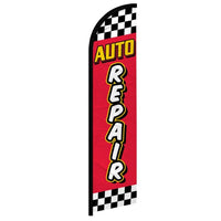 Feather Flags - Auto & Vehicle - Auto Repair - White/Red Checker - 11.5'x2.5'