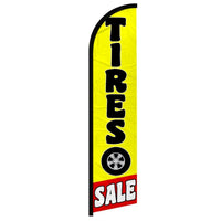 Feather Flags - Auto & Vehicle - Auto Tires - Black/Yellow - 11.5'x2.5'