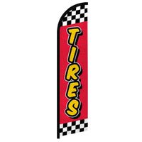 Feather Flags - Auto & Vehicle - Auto Tires - Yellow/Red Checker - 11.5'x2.5'