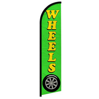 Feather Flags - Auto & Vehicle - Auto Wheels - Green - 11.5'x2.5'
