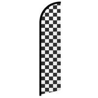 Feather Flags - Checkered Designs - Checkered - Black/White - 11.5'x2.5'