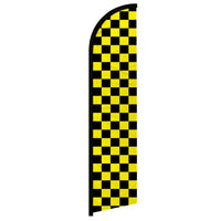 Feather Flags - Checkered Designs - Checkered - Black/Yellow - 11.5'x2.5'