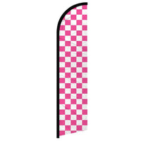 Feather Flags - Checkered Designs - Checkered - Purple/White - 11.5'x2.5'