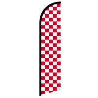 Feather Flags - Checkered Designs - Checkered - Red/White - 11.5'x2.5'