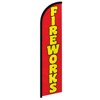 Feather Flags - Retail & Promotions - Fireworks - Yellow/Red - 11.5'x2.5'