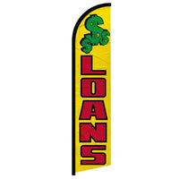 Feather Flags - Business & Local Services - Loans - Red/Yellow - 11.5'x2.5'