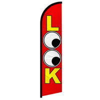 Feather Flags - Directional & General Use - Look - Red - 11.5'x2.5'