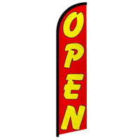 Feather Flags - Retail & Promotions - Open - Red/Yellow - 11.5'x2.5'