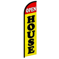 Feather Flags - Real Estate & Storage - Open House - Black/Yellow - 11.5'x2.5'