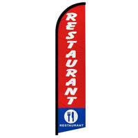 Feather Flags - Food & Drink - Restaurant - White/Red - 11.5'x2.5'