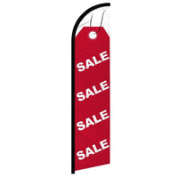 Feather Flags - Retail & Promotions - Sale Red Tag - White/Red - 11.5'x2.5'