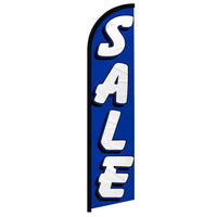 Feather Flags - Retail & Promotions - Sale - White/Blue - 11.5'x2.5'
