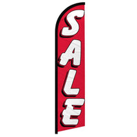 Feather Flags - Retail & Promotions - Sale - White/Red - 11.5'x2.5'
