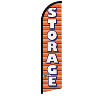 Feather Flags - Real Estate & Storage - Storage - White/Brown - 11.5'x2.5'