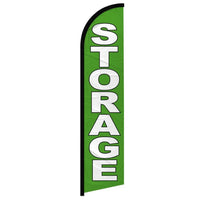 Feather Flags - Real Estate & Storage - Storage - White/Green - 11.5'x2.5'