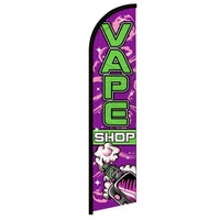 Feather Flags - Business & Local Services - Blade-Vape - Purple/Green - 11.5'x2.5'