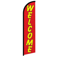 Feather Flags - Retail & Promotions - Welcome - Yellow/Red - 11.5'x2.5'