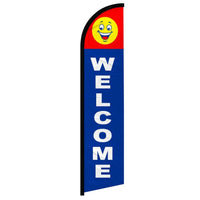 Feather Flags - Retail & Promotions - Welcome Happy Face - Standard - 11.5'x2.5'