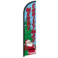 Feather Flags - Christmas - Xmas Merry Santa - Red/Green/Blue - 11.5'x2.5'
