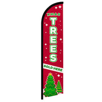 Feather Flags - Christmas - Xmas Tree - White/Red - 11.5'x2.5'