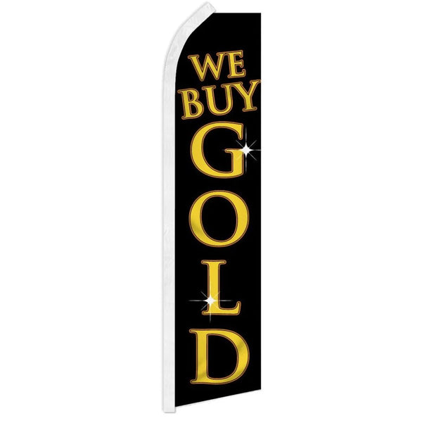 Blade Flags - Retail & Promotions - We Buy Gold - Black - 11.5'x2.5'