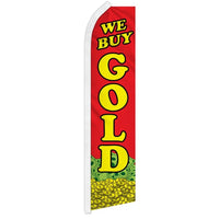 Blade Flags - Retail & Promotions - We Buy Gold - Red - 11.5'x2.5'