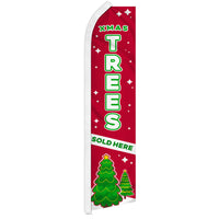 Blade Flags - Christmas - Xmas Tree - White/Red - 11.5'x2.5'