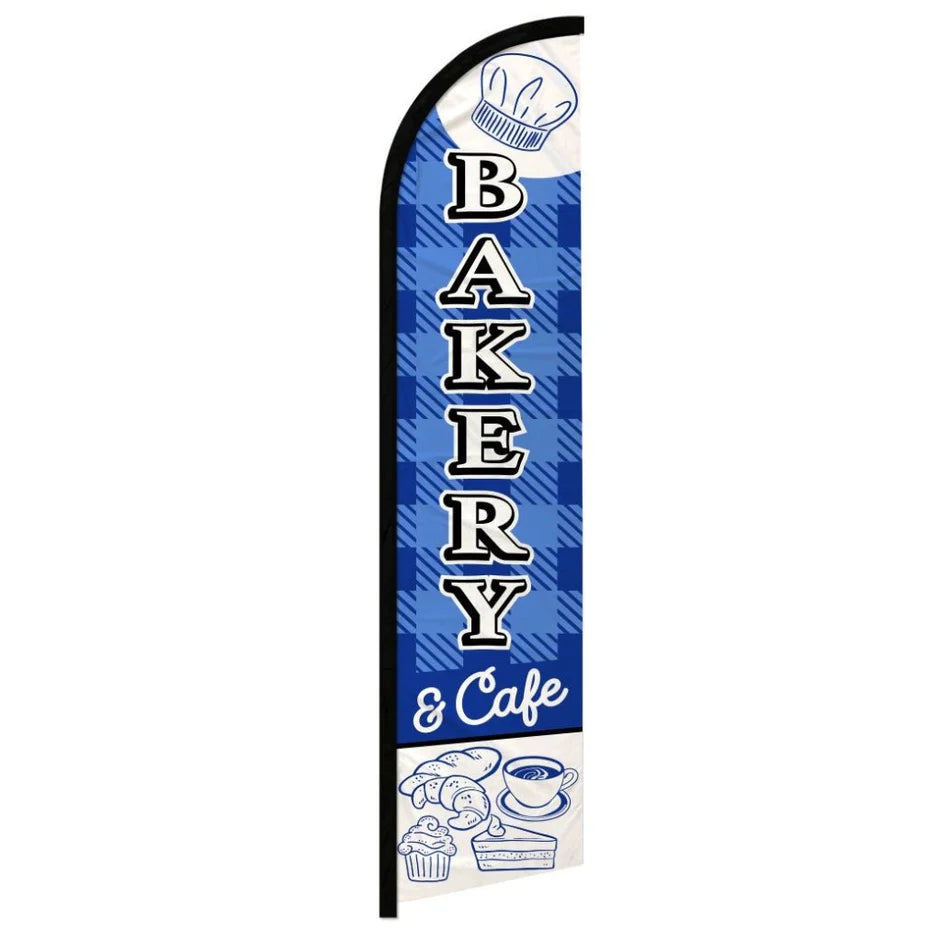 Feather banner, 11.2'x2.5' Bakery Cafe
