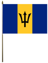 Barbados flag close-up view