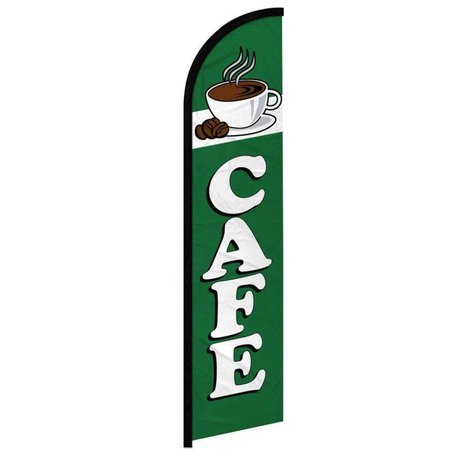 Feather banner, 11.2'x2.5' Cafe
