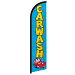 Feather banner, 11.2'x2.5' Car Wash (Blue)