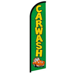 Feather banner, 11.2'x2.5' Car Wash (green)