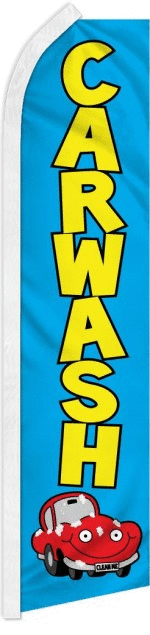 Car Wash Blade Banner 11.5'x2.5' Blue
