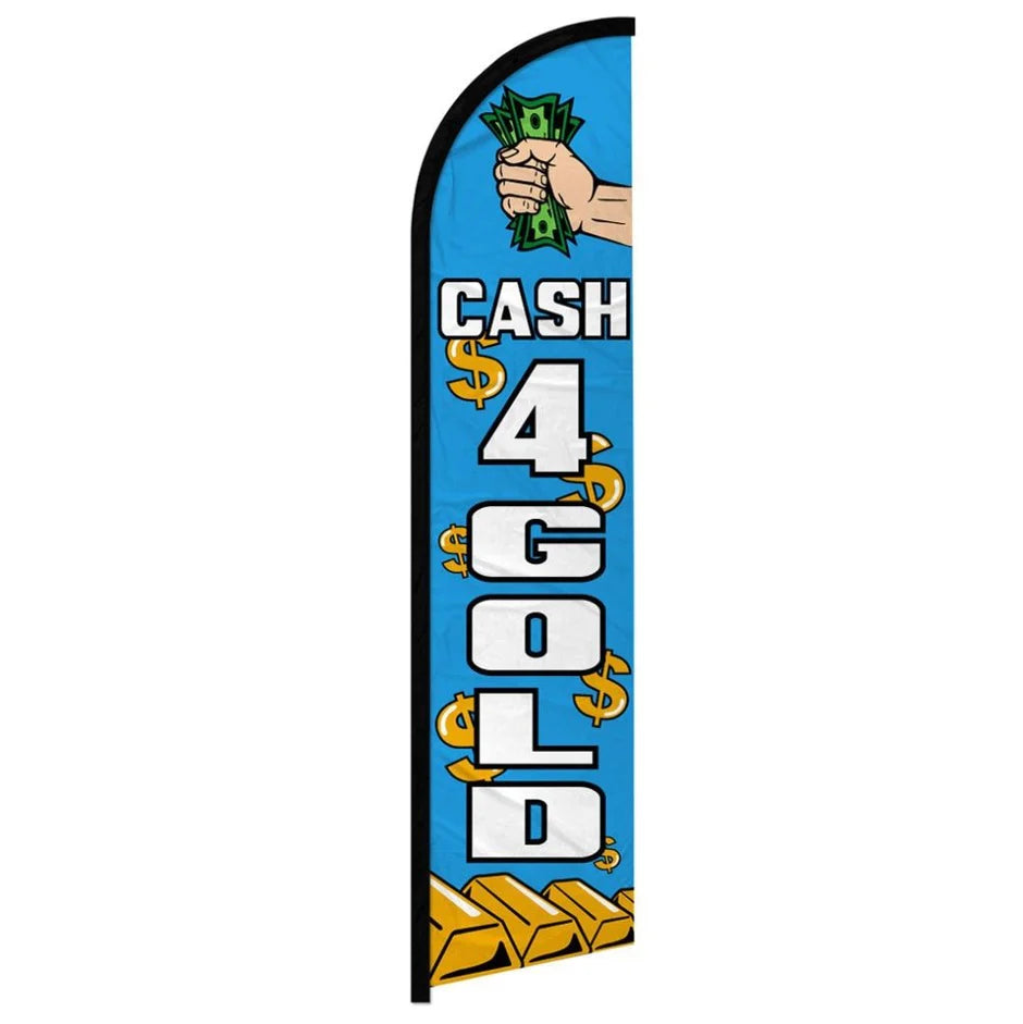 Feather banner, 11.2'x2.5' Cash 4 Gold