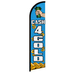 Feather banner, 11.2'x2.5' Cash 4 Gold