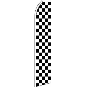 Checkered, Black, White Blade Banner 11.5'x2.5'