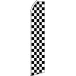 Checkered, Black, White Blade Banner 11.5'x2.5'