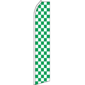 Checkered, Green, White Blade Banner 11.5'x2.5'