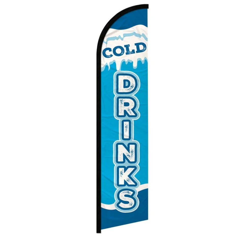 Feather banner, 11.2'x2.5' Cold Drinks