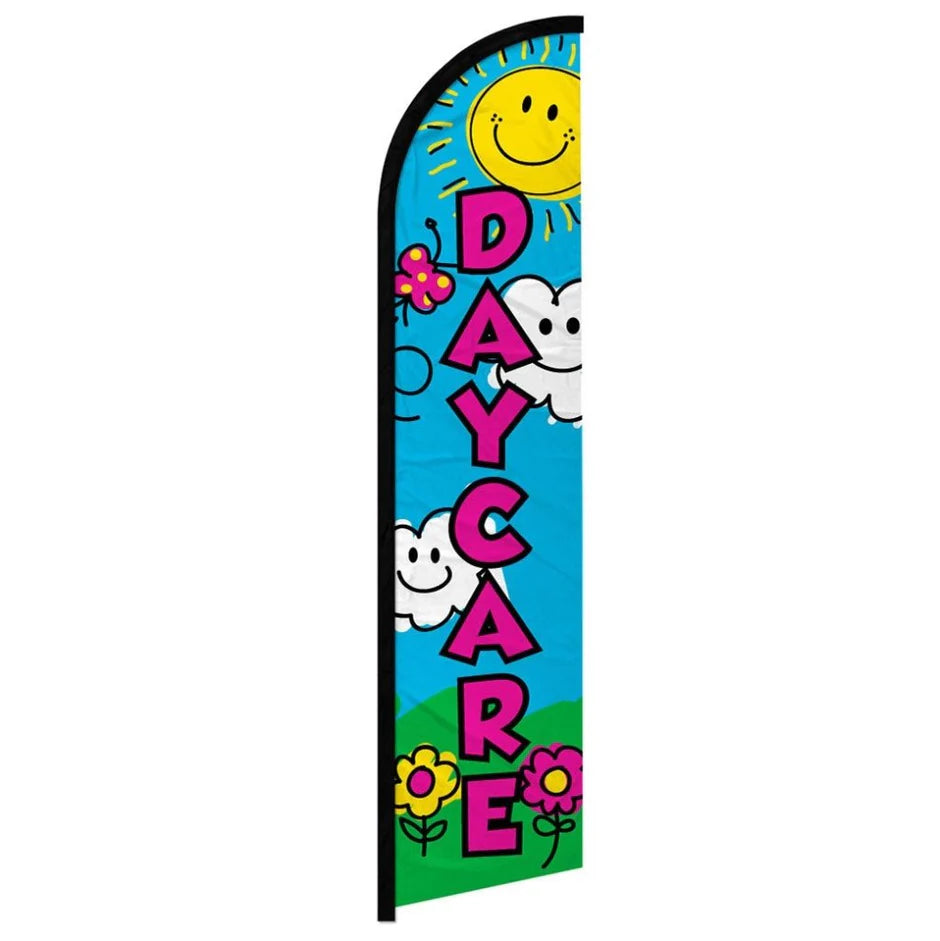 Feather banner, 11.2'x2.5' Day Care