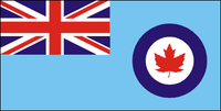 Flag with Union Jack and Royal Canadian Air Force roundel on a blue background