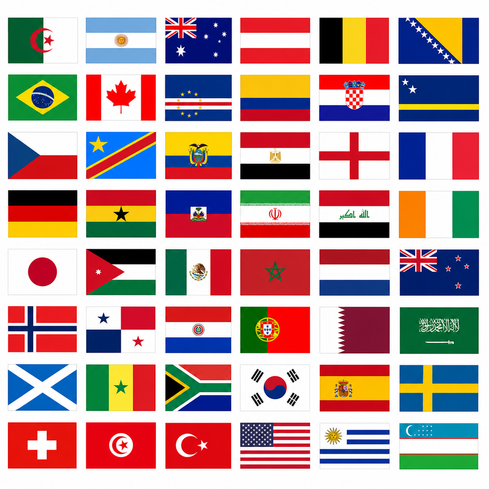 World Cup 2026 Flags – Complete Set of 48 Teams