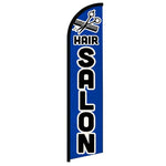 Feather banner, 11.2'x2.5' Hair Salon, Blue