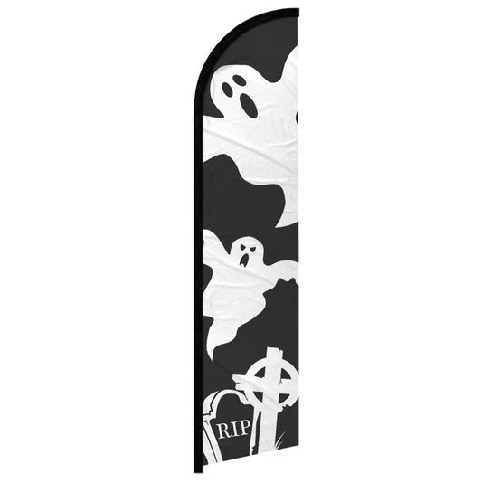Feather banner, 11.2'x2.5' Halloween Ghost
