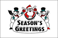 Xmas, Seasons Greetings Snowmen Flag