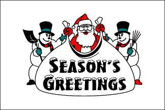 Xmas, Seasons Greetings Snowmen Flag