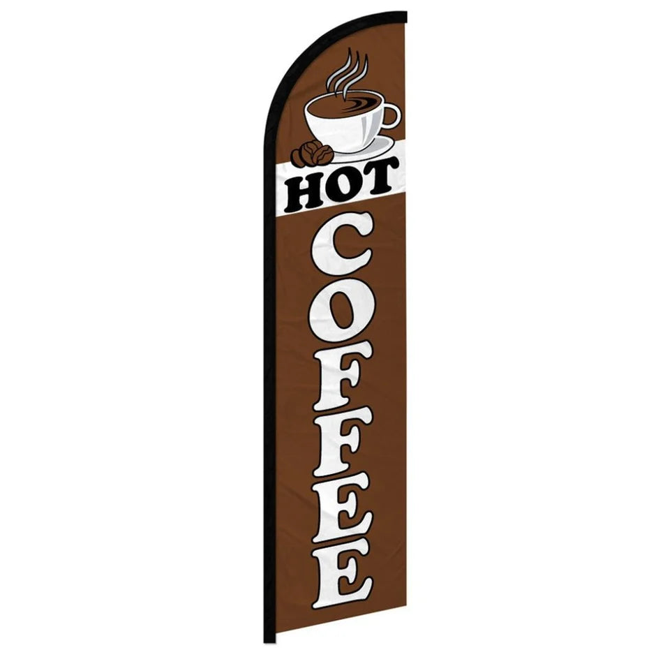 Feather banner, 11.2'x2.5' Hot Coffee